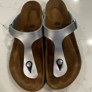 Birkenstock Gizeh Silver Birko-Flor Sandal